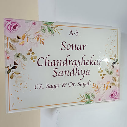 FLORAL NAME PLATE